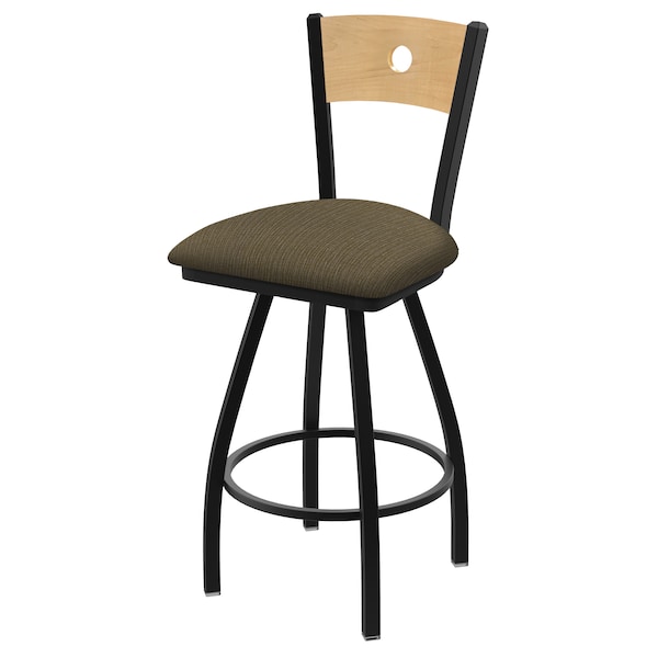36" Swivel Counter Stool, Nickel Finish, Nat Back, Graph Cork Seat